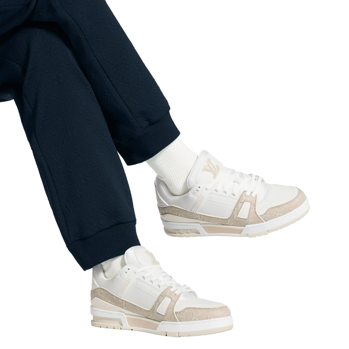 Louis Vuitton LV Trainer Beige Monogram Leather Sneaker